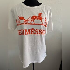Happiness 10 Hermessico Logo Graphic White T-Shirt